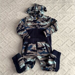 Falls Creek Kids Fleece Hoodie/Sweatpants Set - Blue Camo Pattern (24M)